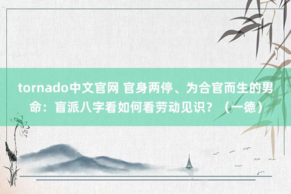 tornado中文官网 官身两停、为合官而生的男命：盲派八字看如何看劳动见识？（一德）